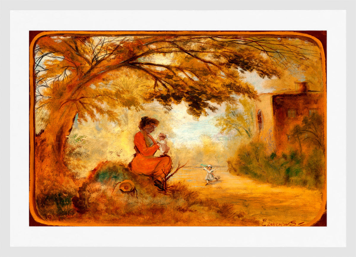 Louis Michel Eilshemius Print, Mother and Children (1917) — white frame