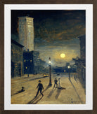 Louis Michel Eilshemius Print, New York at Night (circa 1910) — brown frame