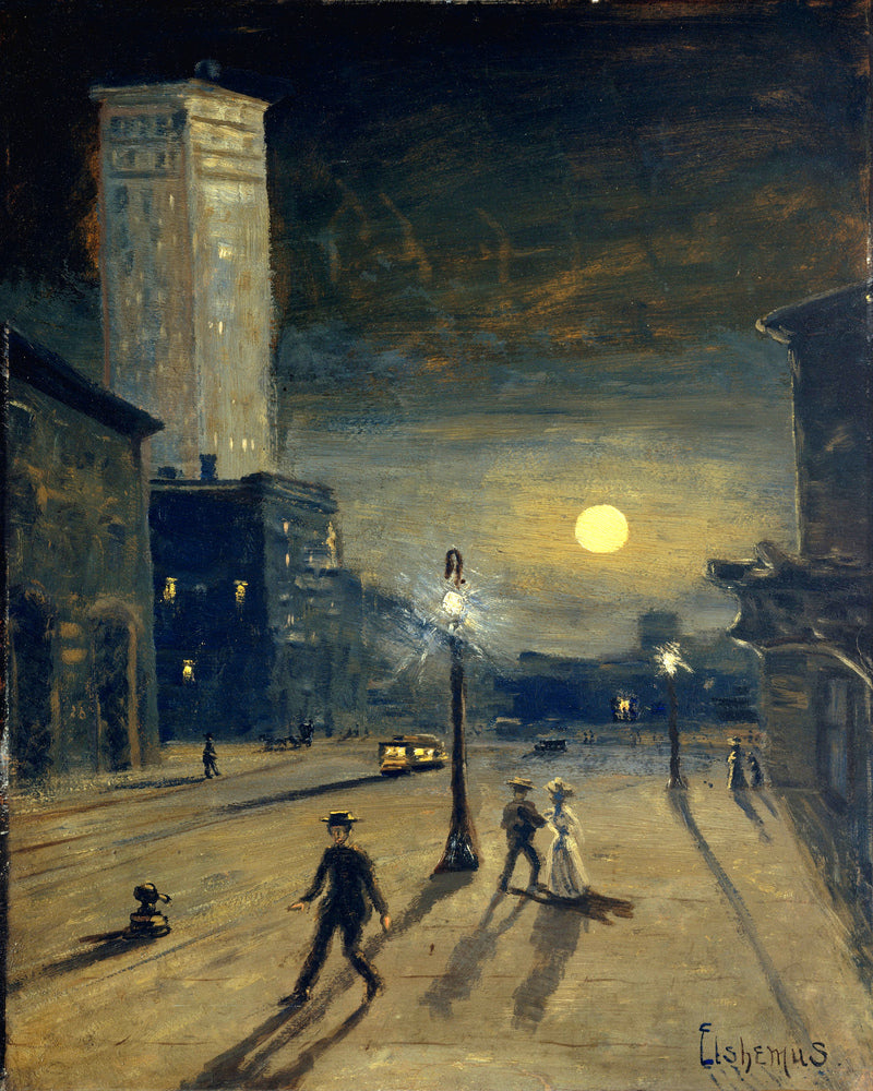 Louis Michel Eilshemius Print, New York at Night (circa 1910) — unframed