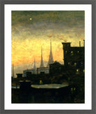 Louis Michel Eilshemius Print, New York Roof Tops — dark grey frame