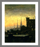 Louis Michel Eilshemius Print, New York Roof Tops — light grey frame