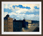 Louis Michel Eilshemius Print, New York Street at Dusk (1908) — brown frame