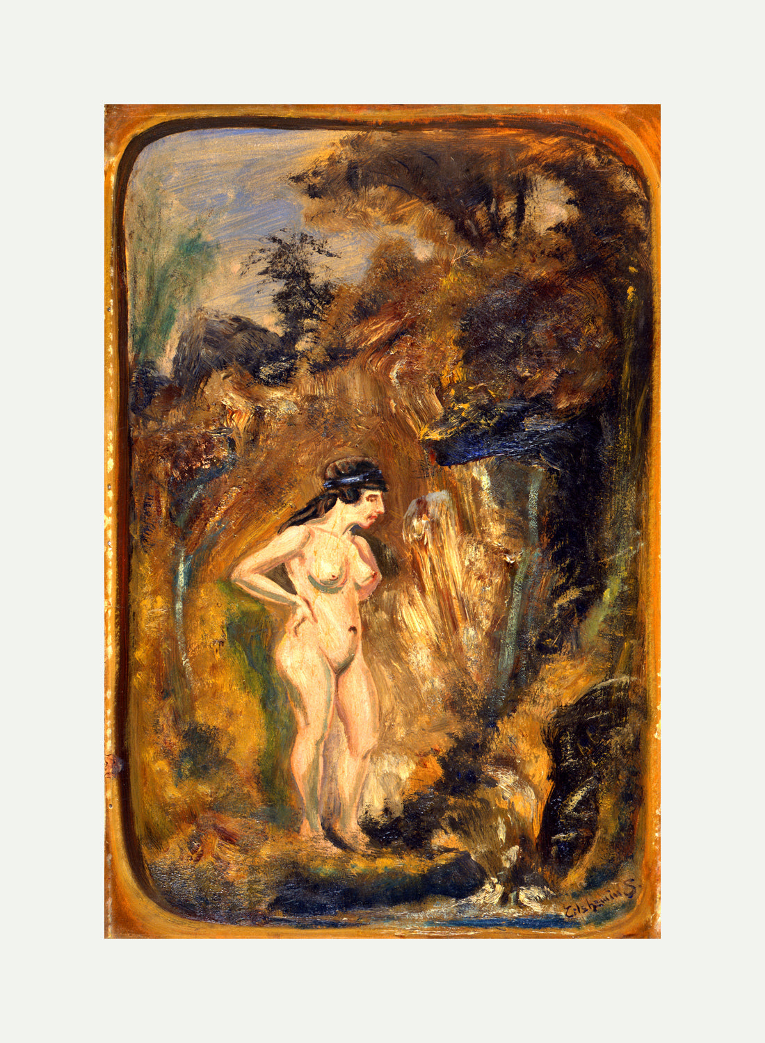 Louis Michel Eilshemius Print, Nude in Forest — rolled canvas