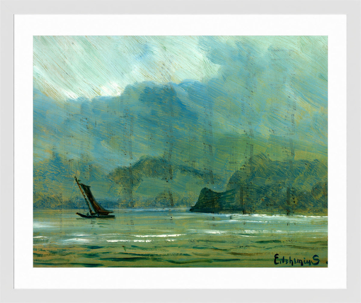 Louis Michel Eilshemius Print, Pale Blue Landscape — white frame