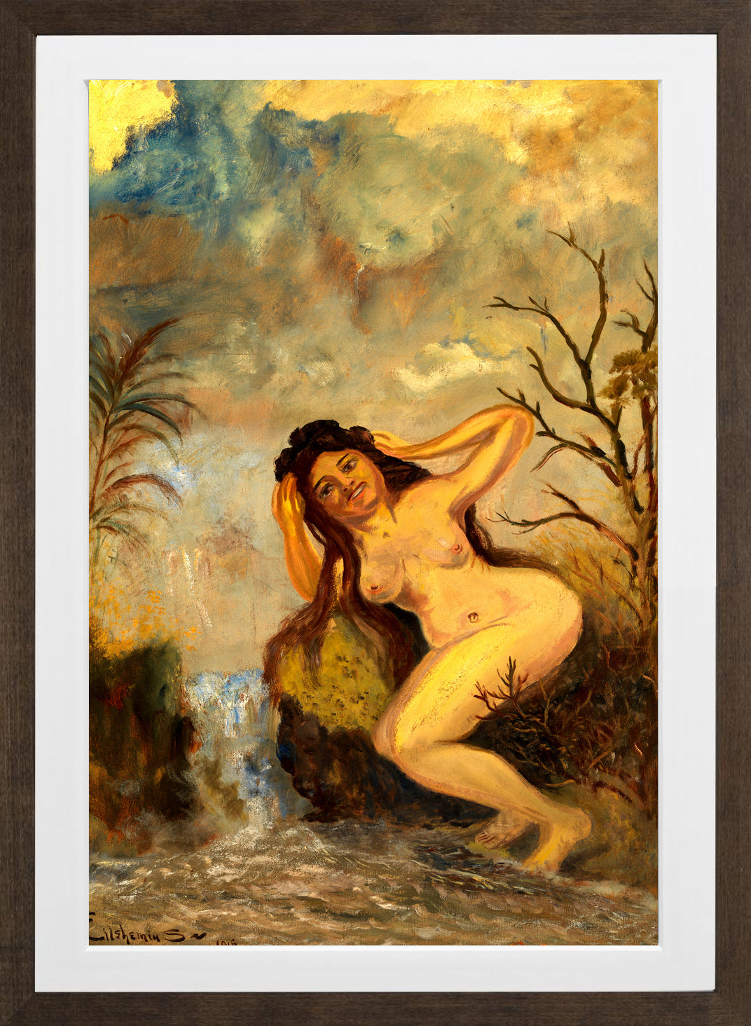 Louis Michel Eilshemius Print, Portrait of Rose Marie — brown frame