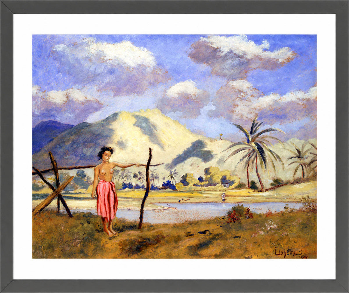 Louis Michel Eilshemius Print, Samoa — dark grey frame