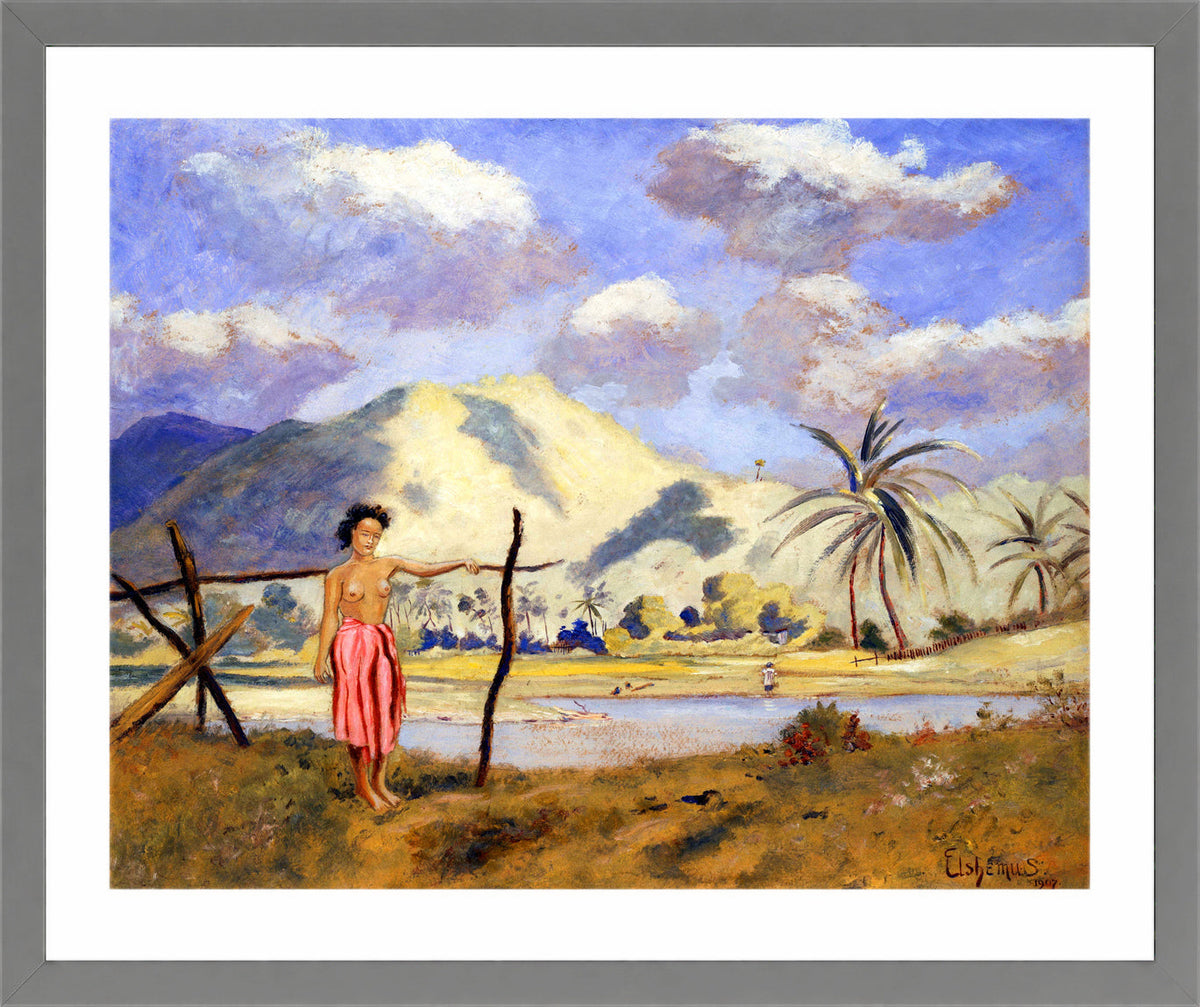 Louis Michel Eilshemius Print, Samoa — light grey frame