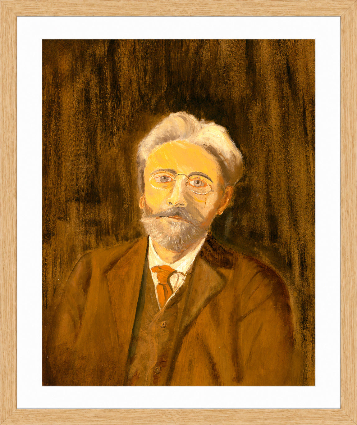 Louis Michel Eilshemius Print, Self-Portrait (1915) — oak frame