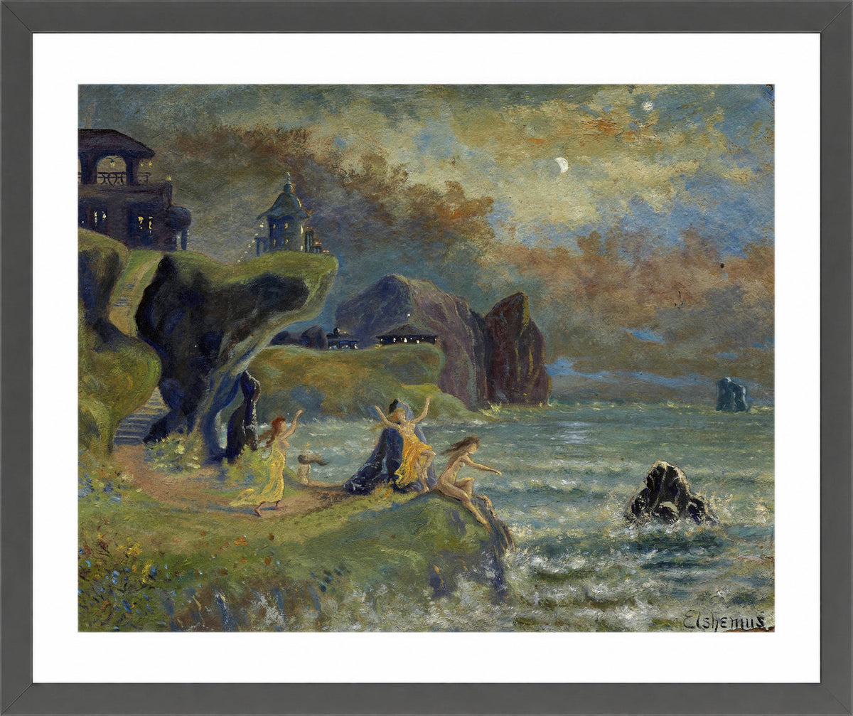 Louis Michel Eilshemius Print, Sirens of the Sea (1908) — dark grey frame