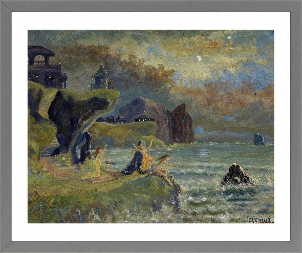 Louis Michel Eilshemius Print, Sirens of the Sea (1908) — light grey frame