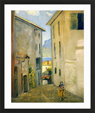 Louis Michel Eilshemius Print, Street in Lugano — black frame