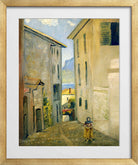 Louis Michel Eilshemius Print, Street in Lugano — gold frame