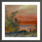 Louis Michel Eilshemius Print, Sunset with Man Standing on Shore (1920) — dark grey frame