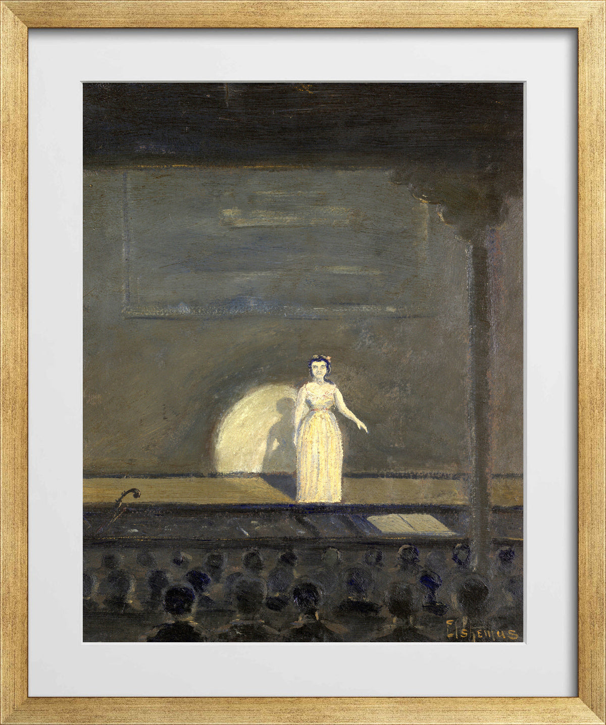 Louis Michel Eilshemius Print, The Concert Singer — gold frame
