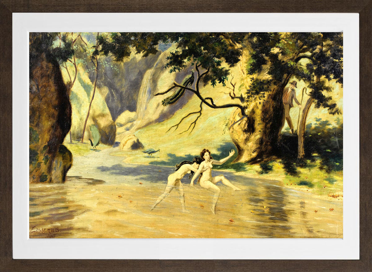 Louis Michel Eilshemius Print, The Intruder (1905) — brown frame