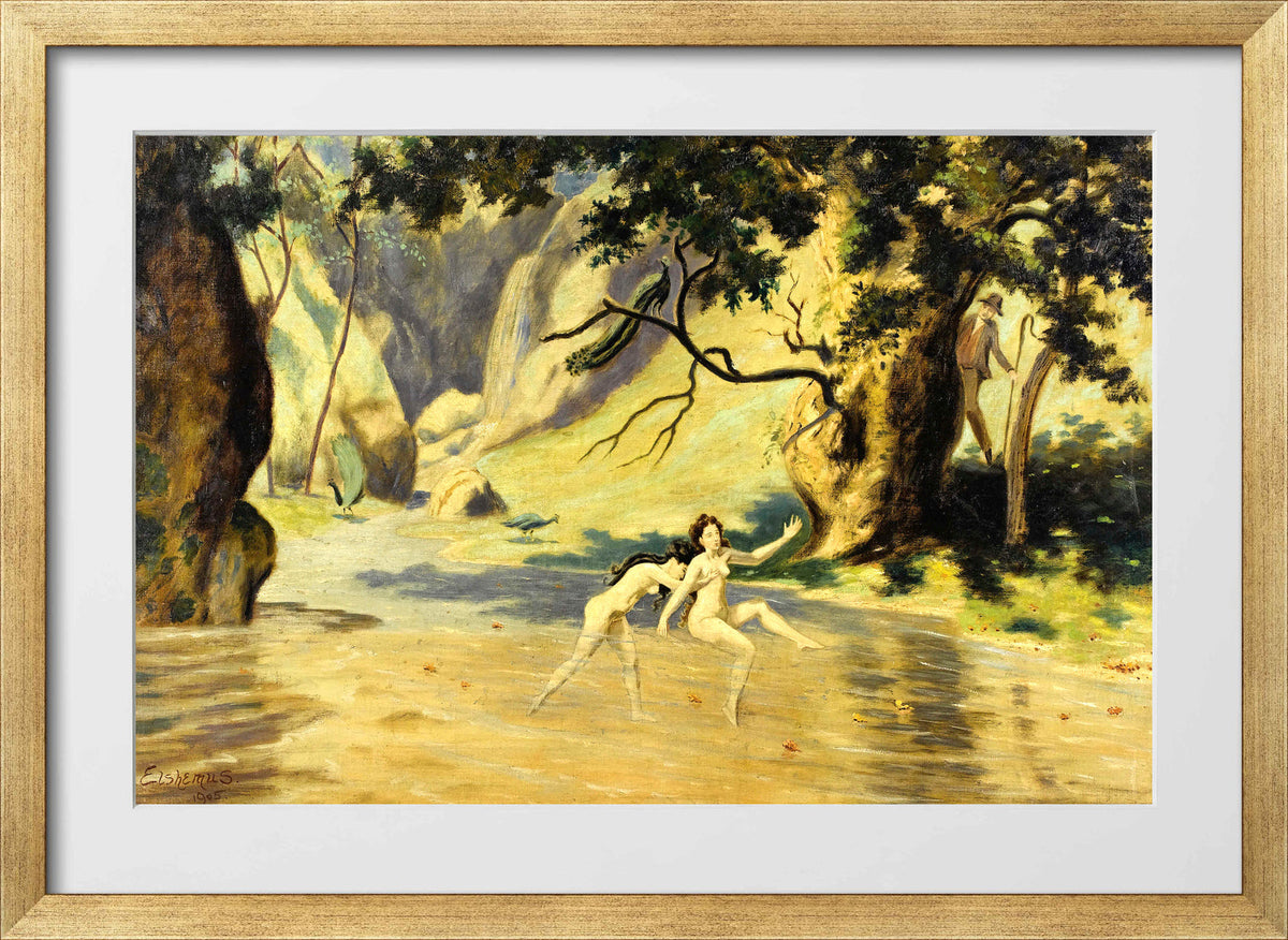Louis Michel Eilshemius Print, The Intruder (1905) — gold frame
