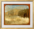 Louis Michel Eilshemius Print, Two Gulls and Cliffs — gold frame