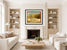 Louis Michel Eilshemius Print, Two Gulls and Cliffs — living room roomset