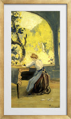 Louis Michel Eilshemius Print, Verandah in Spring — gold frame