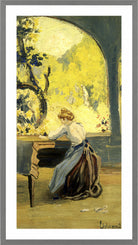 Louis Michel Eilshemius Print, Verandah in Spring — light grey frame