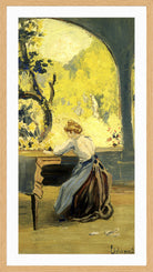 Louis Michel Eilshemius Print, Verandah in Spring — oak frame