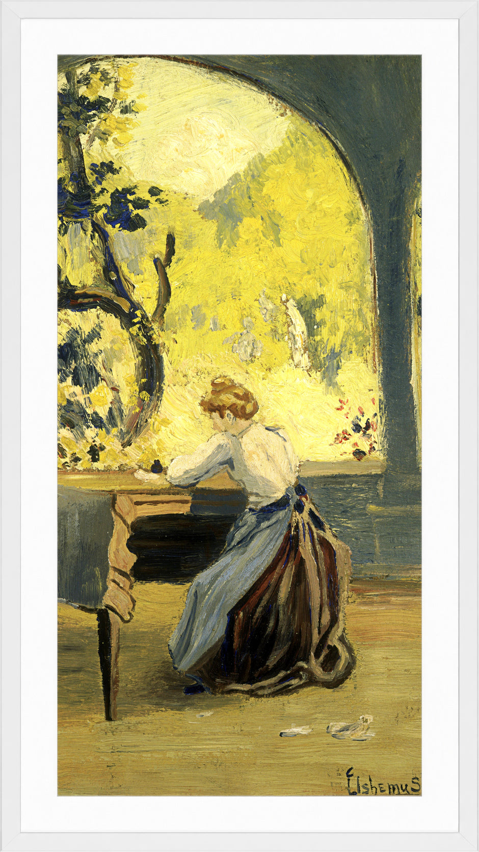 Louis Michel Eilshemius Print, Verandah in Spring — white frame