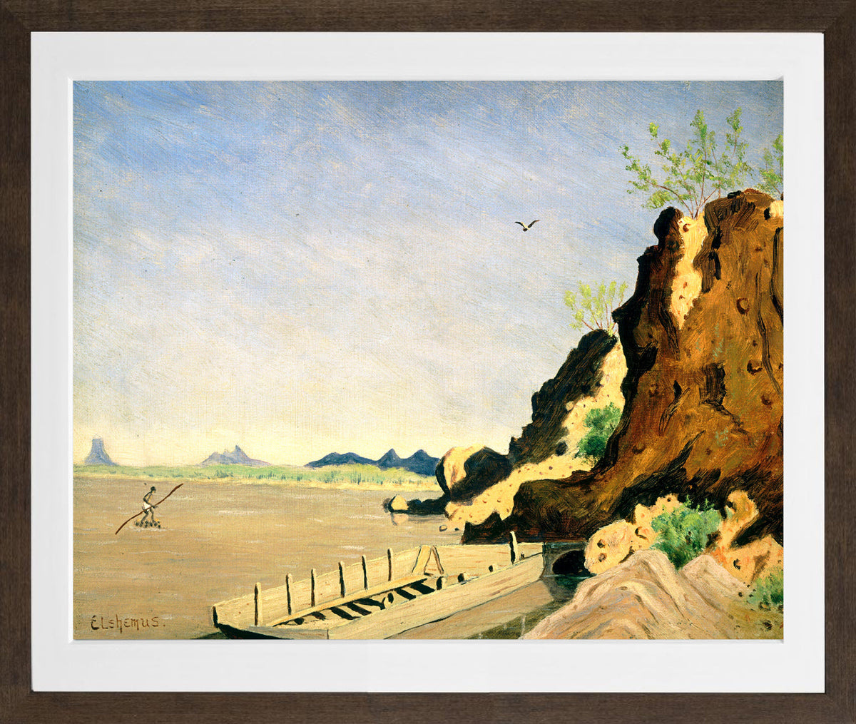 Louis Michel Eilshemius Print, Yuma, Arizona — brown frame