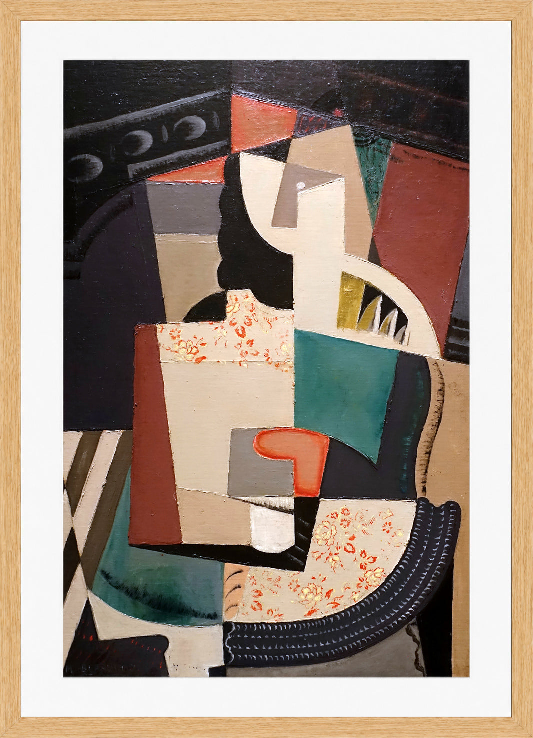 Femme Assise (Seated Woman) by Maria Blanchard — oak frame