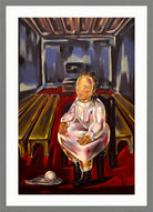 Fillette Assise (dans la Salle aux Bancs) (1925) by Maria Blanchard — light grey frame