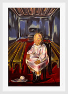 Fillette Assise (dans la Salle aux Bancs) (1925) by Maria Blanchard — white frame