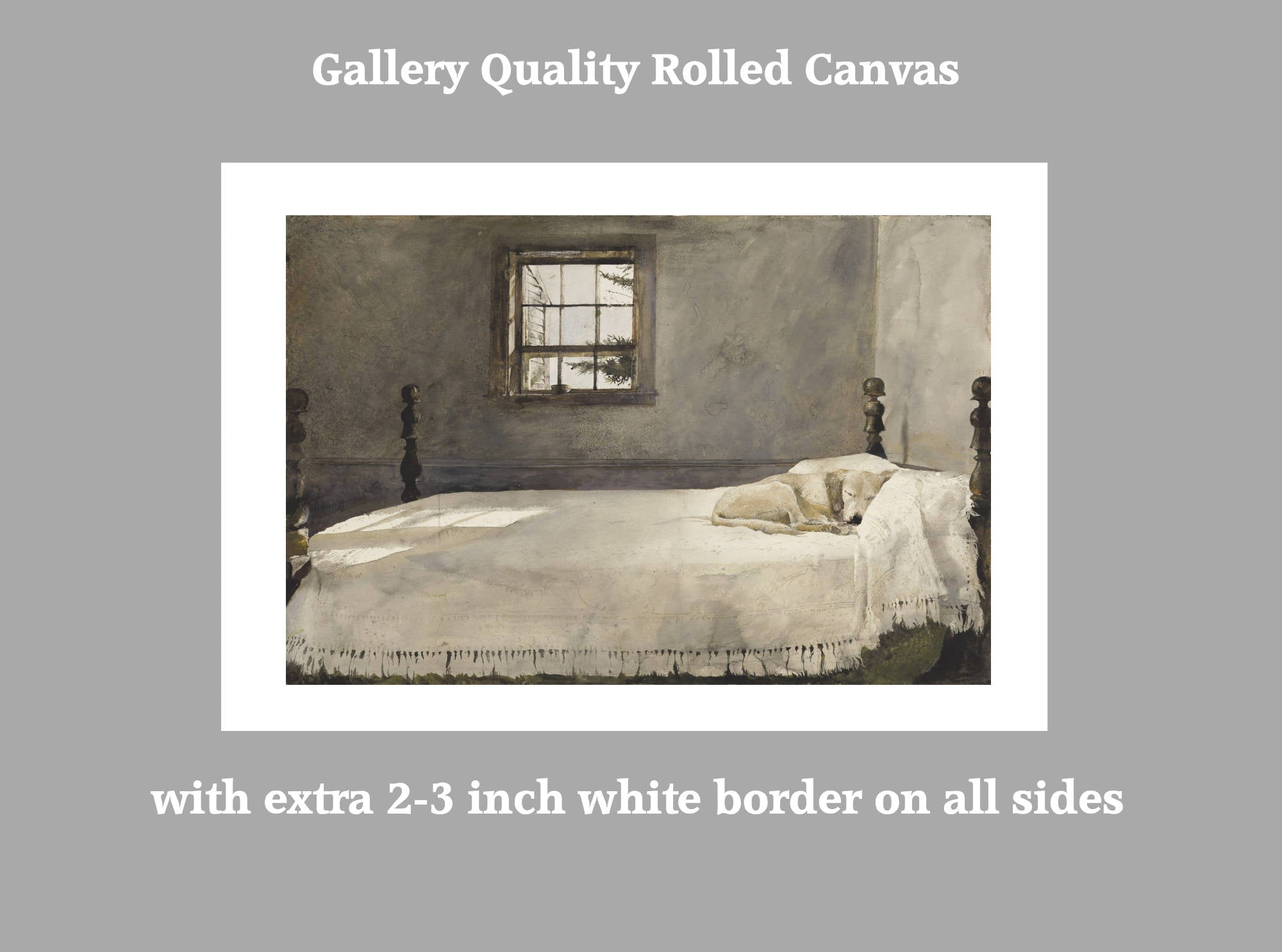 Andrew Wyeth Fine Art Print, Master Bedroom rolled canvas