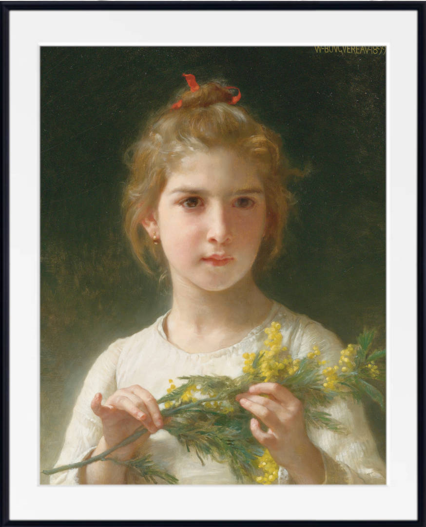 William-Adolphe Bouguereau, Fine Art Print : Mimosa Young Girl Portrait