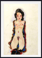 Egon Schiele Fine Art Print, Nude with Red Garters