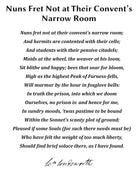 Nuns Fret Not at Their Convent’s Narrow Room, Poem by William Wordsworth, Typography Print