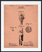 A framed vintage patent art print of an optometry lens magnifier by R. L.