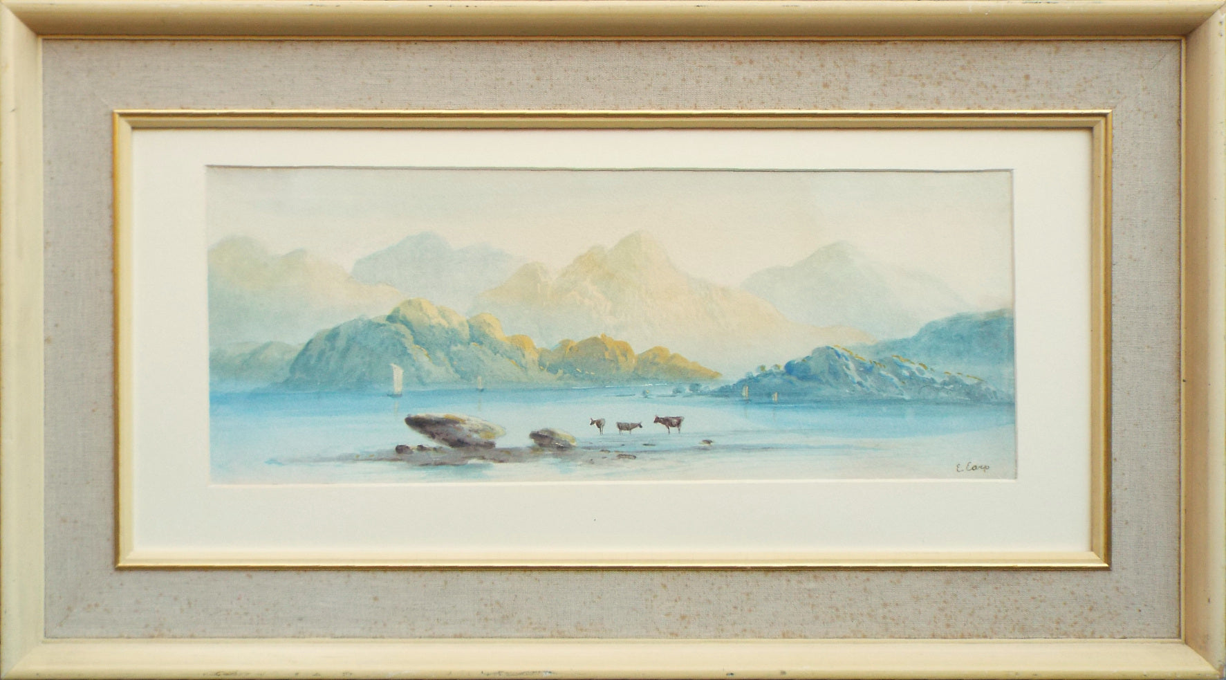 Victorian Watercolour, Framed Original Painting The Lake District by Edwin Earp