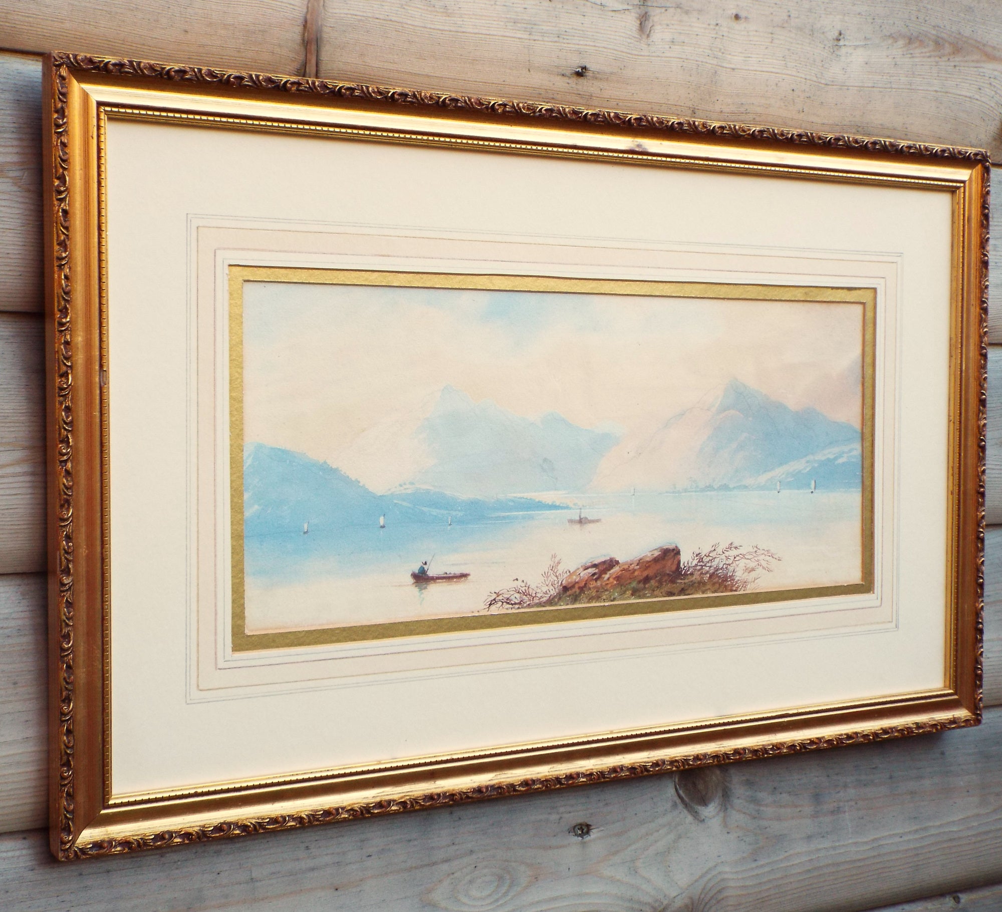 Victorian Watercolour, Original Framed Painting The Lake District by Edwin Earp