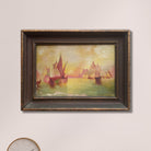 Victorian Antique Oil Painting, Framed Original Grand Canal Venice