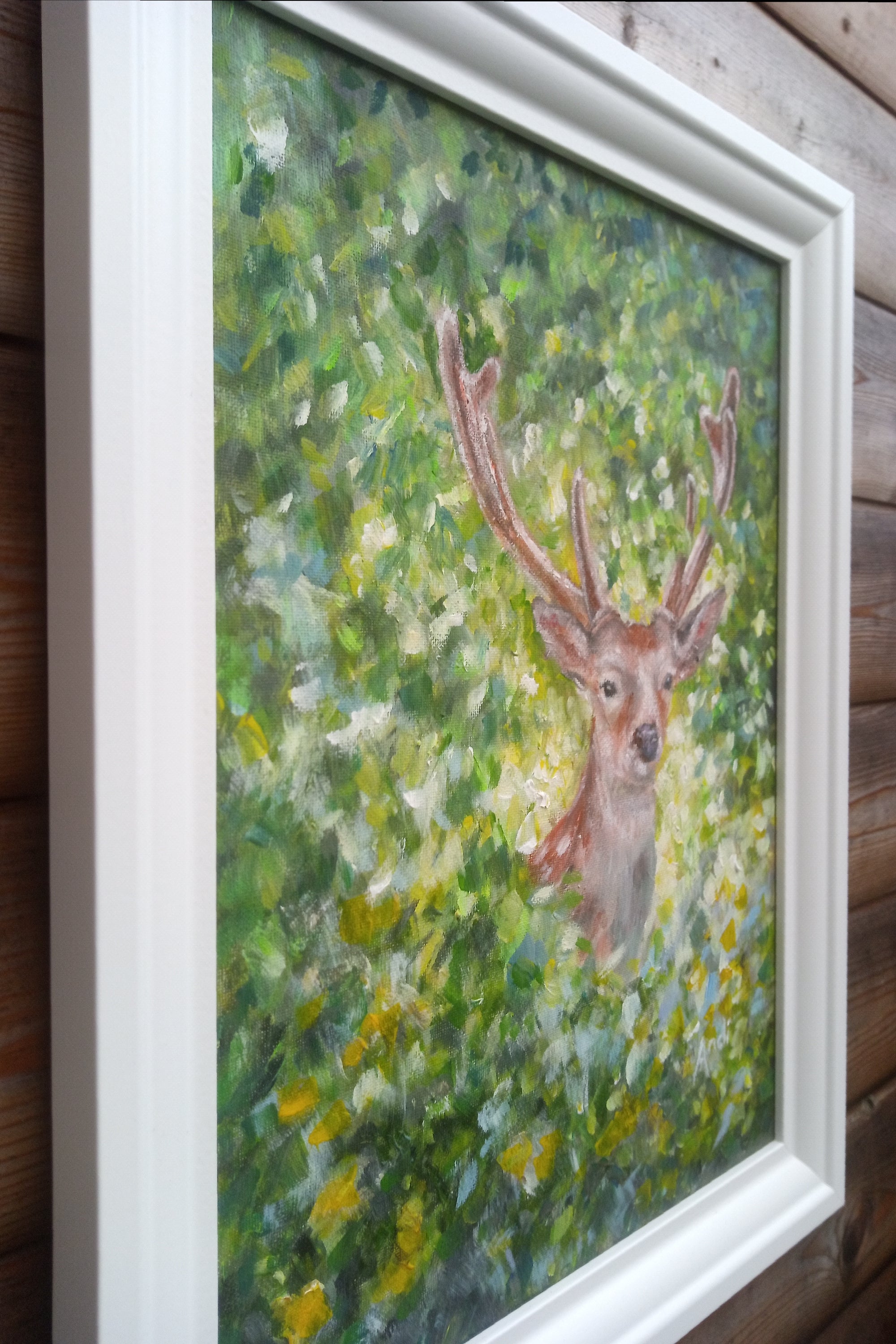 Monarch of the Glen Original Framed Wildlife Painting by Andi Lucas