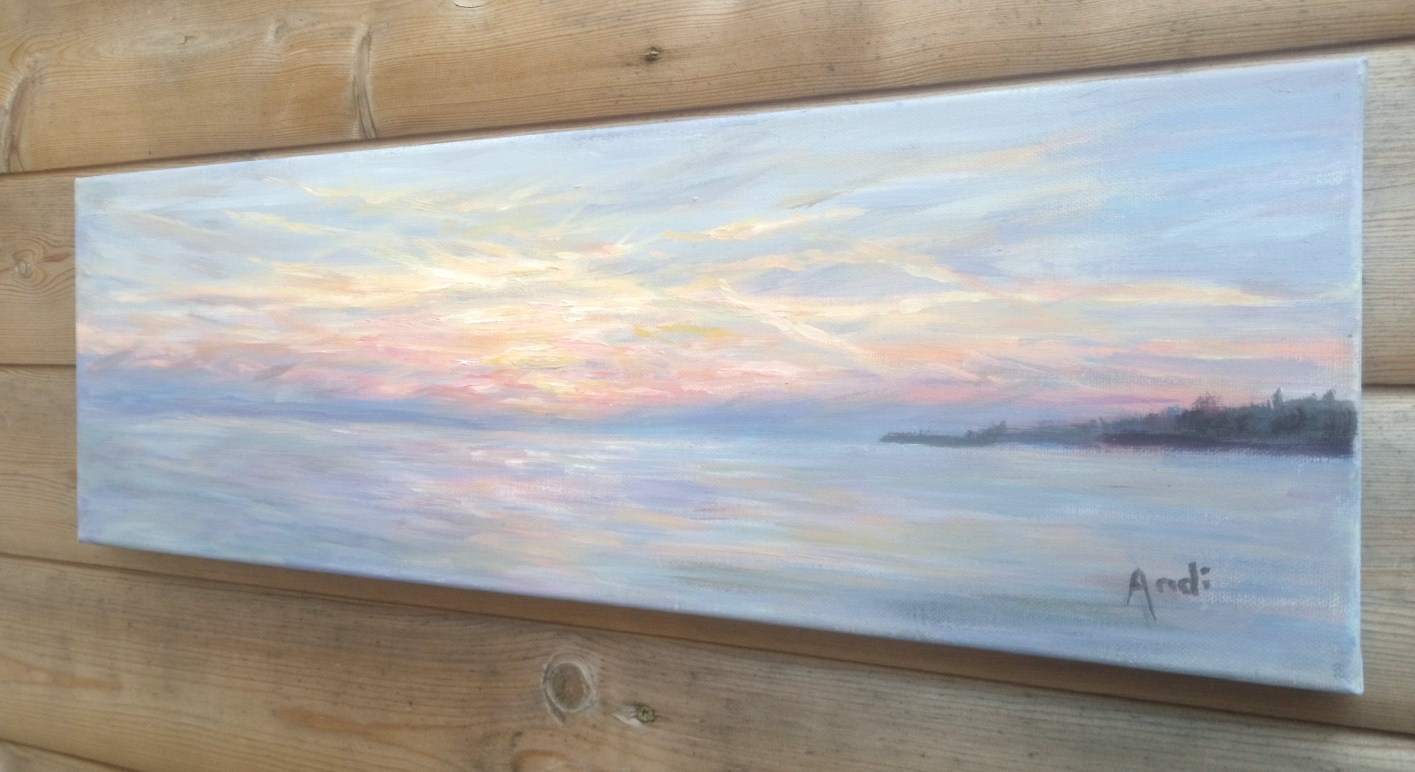Coastal Sunset, Original Painting by Andi Lucas