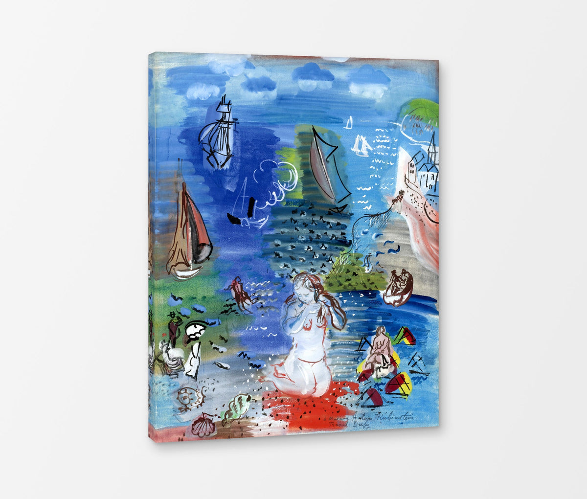 Raoul Dufy Print, 004 Amphitrite (1939)_10x8 as a ready-to-hang canvas panel