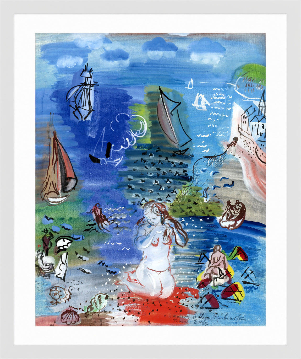 Raoul Dufy Print, 004 Amphitrite (1939)_10x8 in a white frame