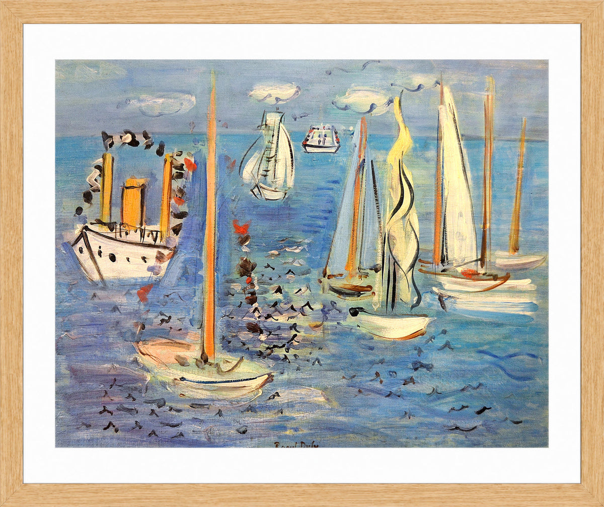 Raoul Dufy Print, 010 Bateaux pavoisés (1946)_10x8 in an oak frame
