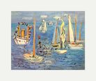 Raoul Dufy Print, 010 Bateaux pavoisés (1946)_10x8 with an off-white border for rolled canvas