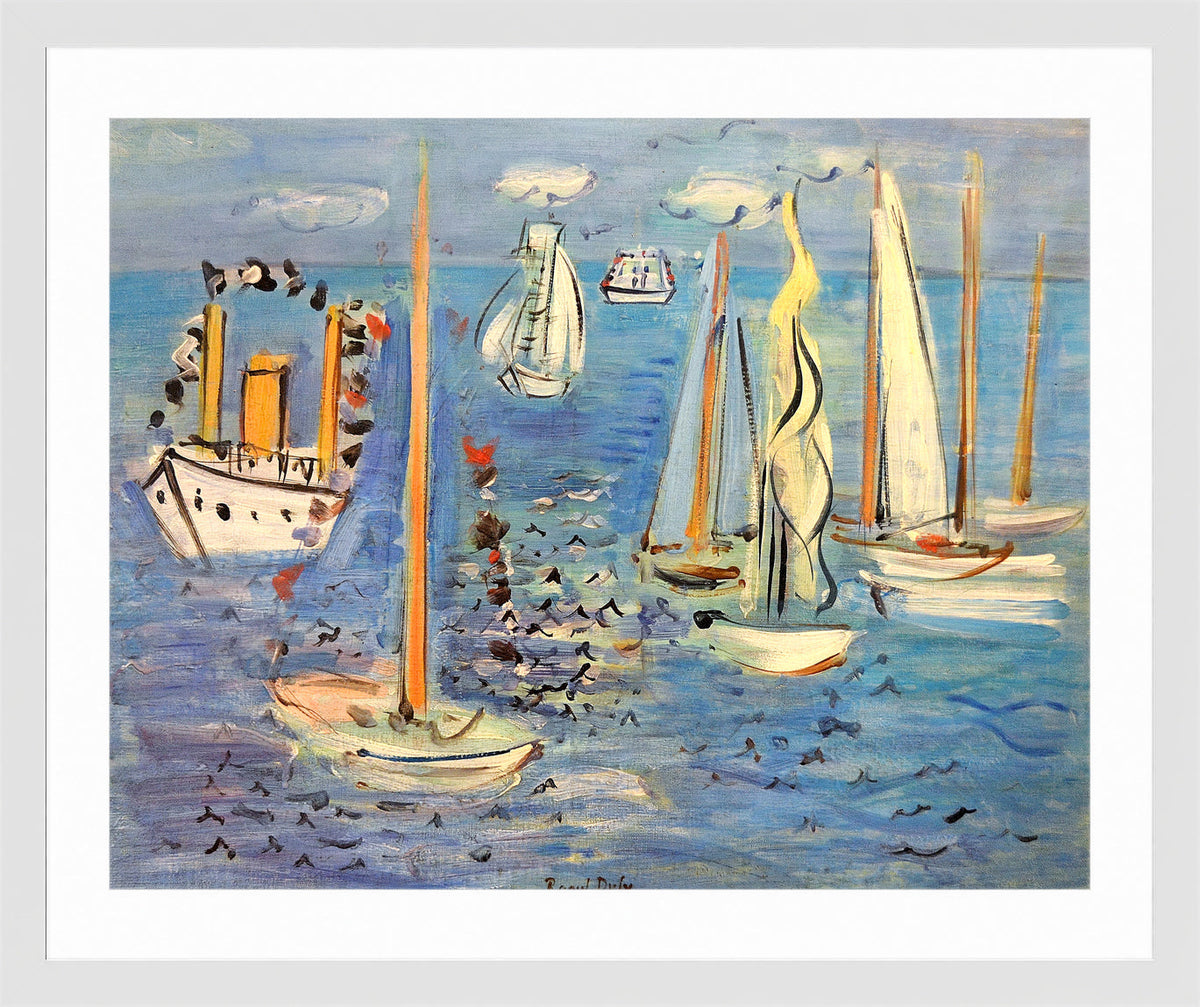 Raoul Dufy Print, 010 Bateaux pavoisés (1946)_10x8 in a white frame