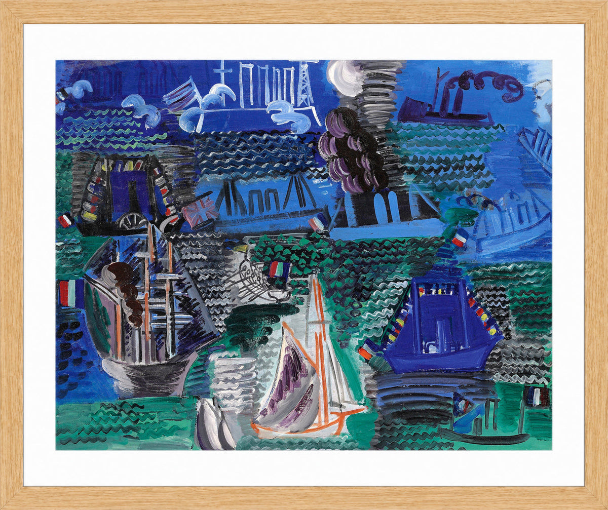 Raoul Dufy Print, 013 Boats (circa 1930)_10x8 in an oak frame