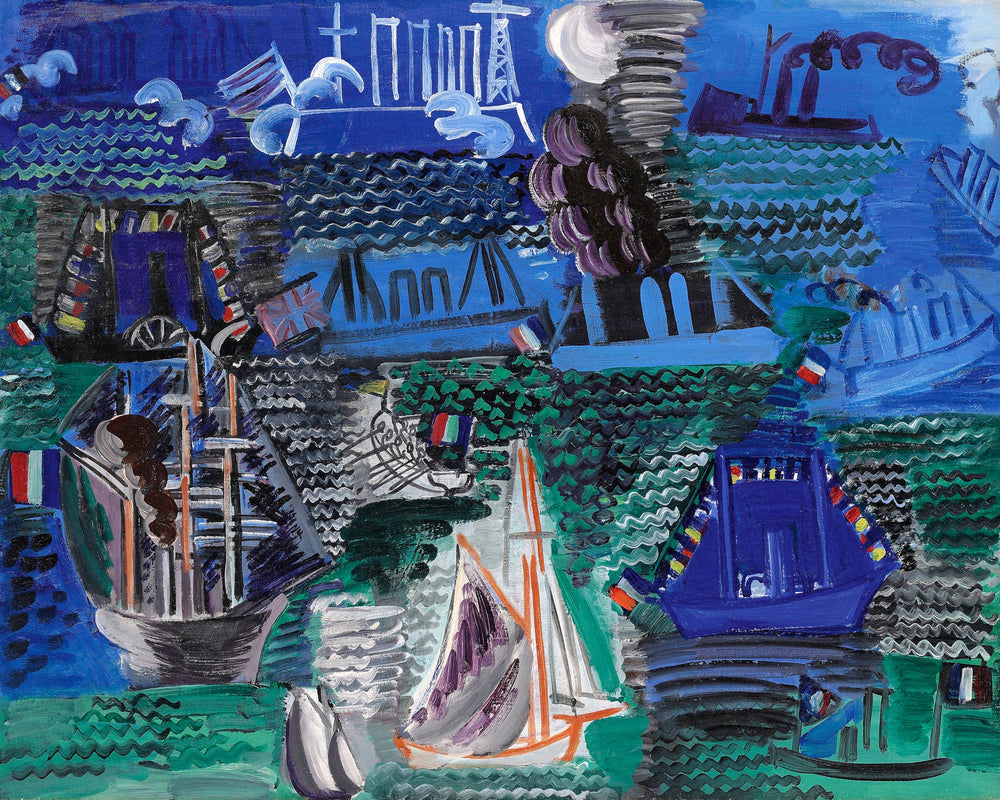 Raoul Dufy Print, 013 Boats (circa 1930)_10x8 as an unframed print