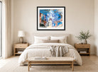 Raoul Dufy Print, 016 Carnaval à Nice (1938)_10x8 displayed above a bed