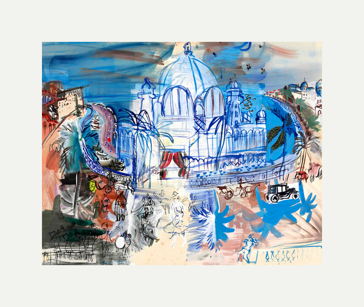 Raoul Dufy Print, 016 Carnaval à Nice (1938)_10x8 with an off-white border for rolled canvas