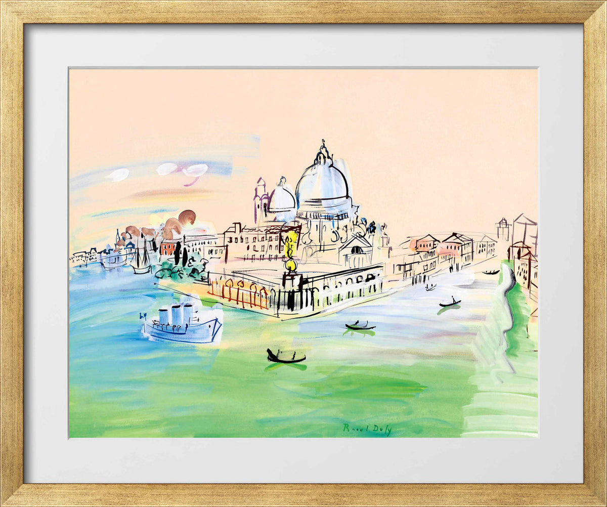 Raoul Dufy Print, 028 Customs Point, Venice (1938)_10x8 in a gold frame